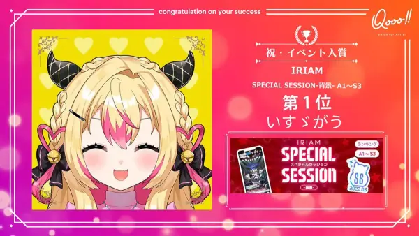 【METALITE】IRIAM「SPECIAL SESSION-背景- A1～S3」で いすゞがうが入賞